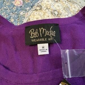 Bob Mackie Wearable Art Purple Knit Top
